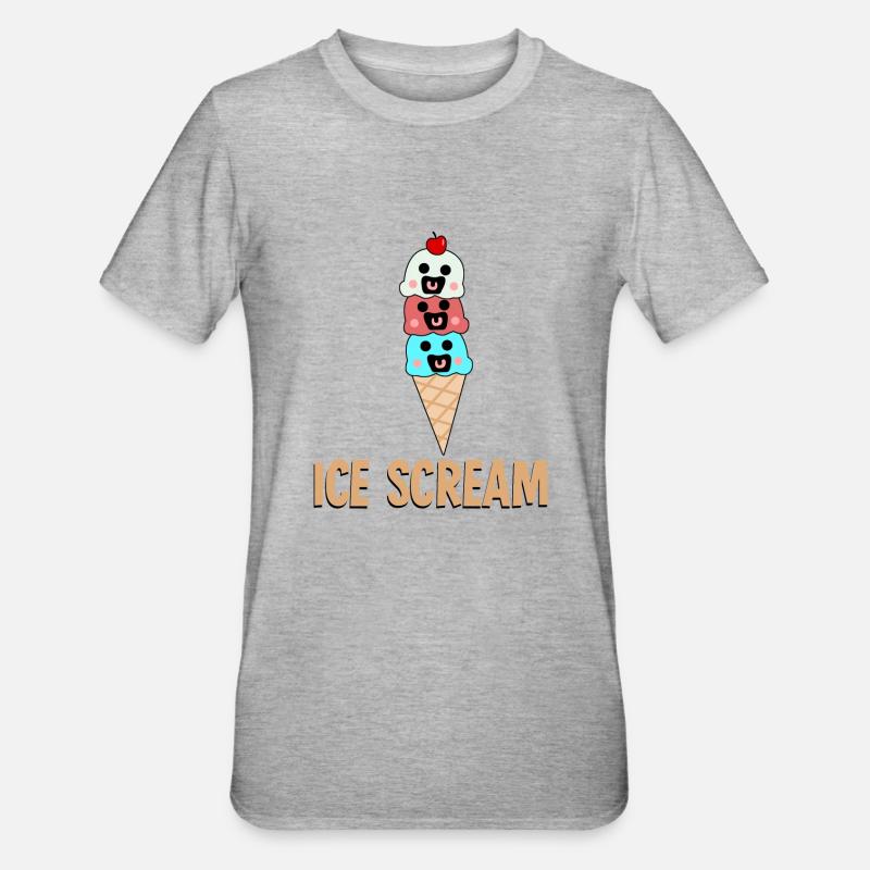 Eiscreme Eis Eisbecher - Unisex Polycotton T-Shirt - Grau meliert