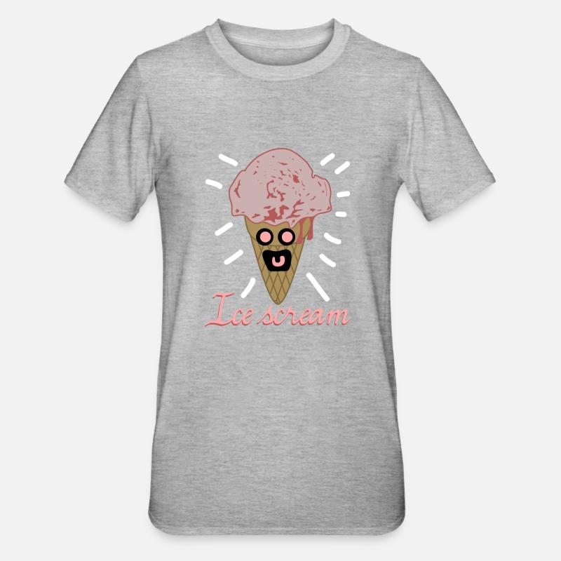 Crème glacée Crème glacée Ghost - T-shirt polycoton Unisexe - gris chiné