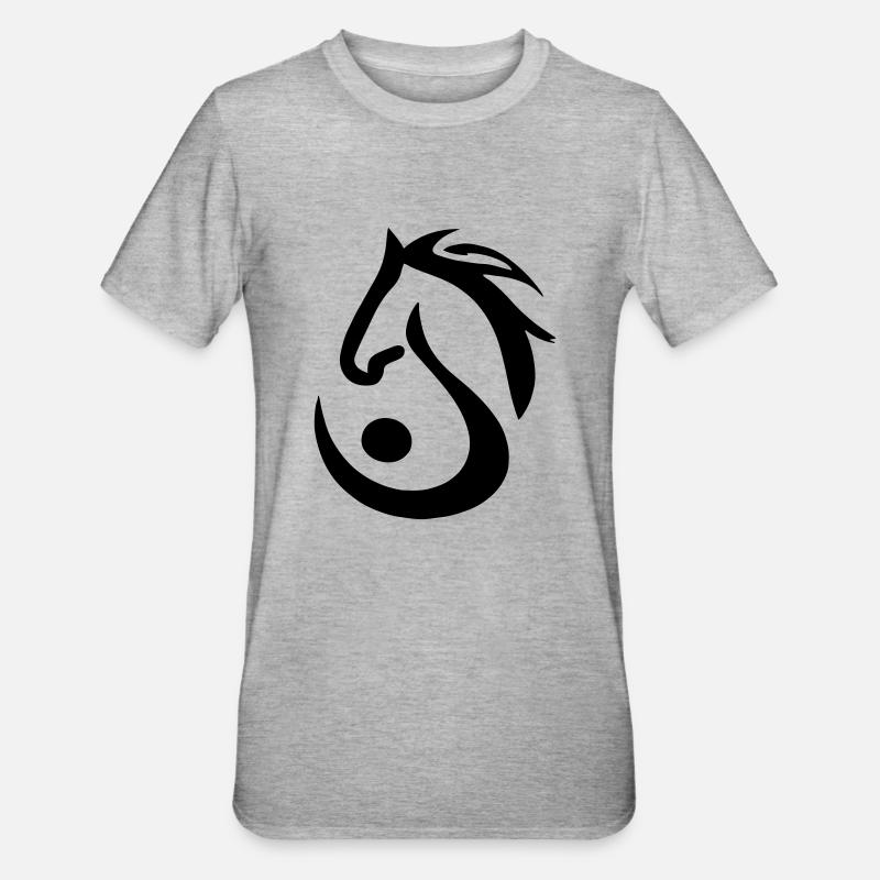 Lettre S avec cheval - T-shirt polycoton Unisexe - gris chiné