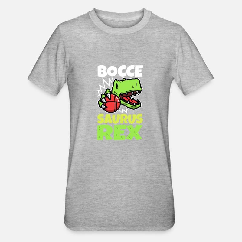 Boccesaurus Rex - Unisex Polycotton T-Shirt - heather grey