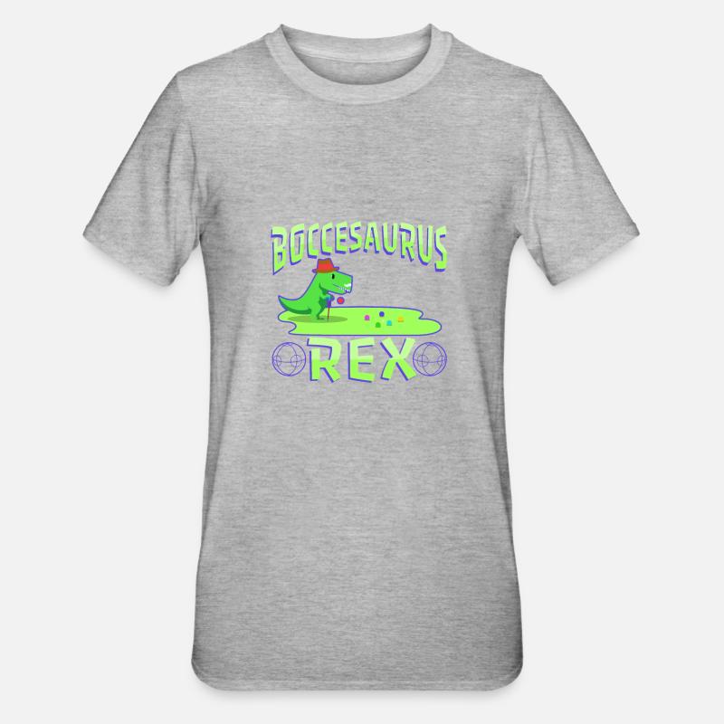 Boccesaurus Rex - Unisex Polycotton T-Shirt - heather grey