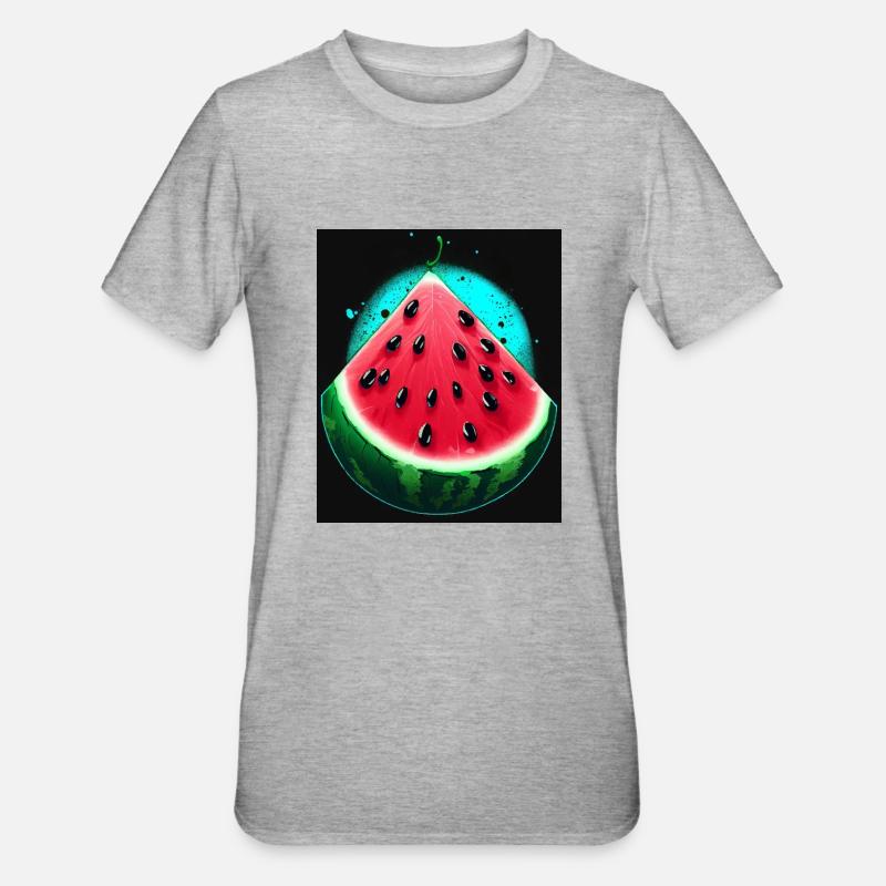 PASTÈQUE - T-shirt polycoton Unisexe - gris chiné