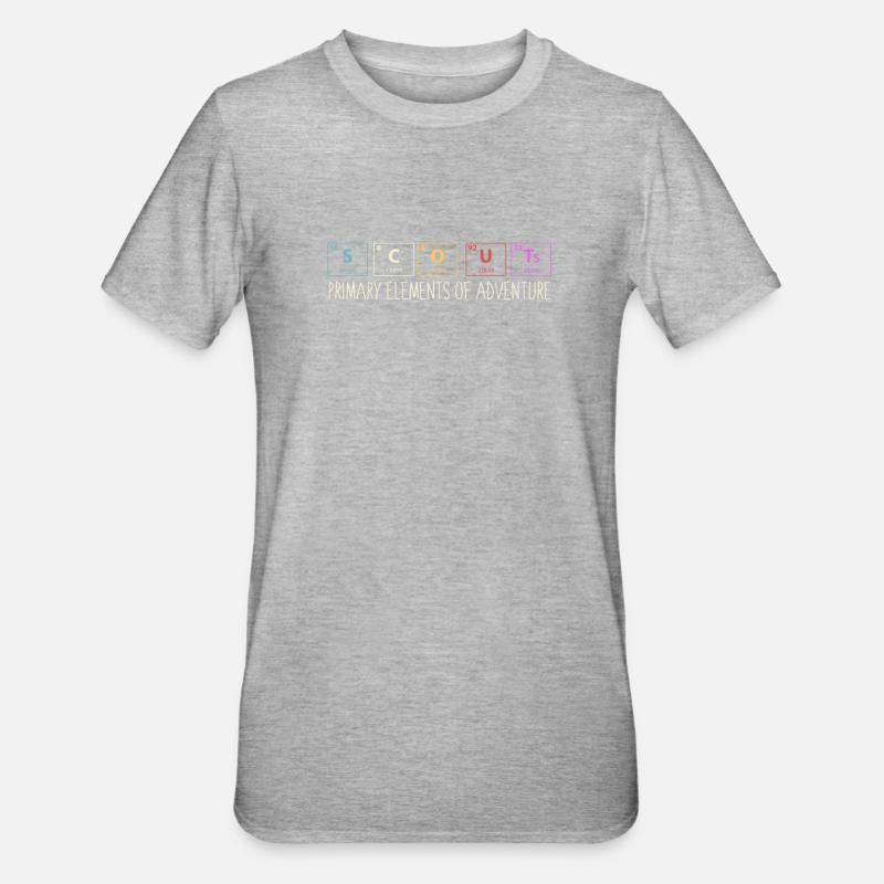 Pfadfinder Elemente - Unisex Polycotton T-Shirt - Grau meliert