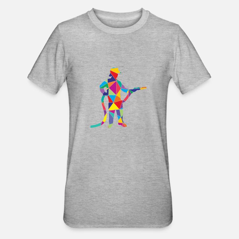 Fire Brigade Polygon Firefighter - Unisex Polycotton T-Shirt - heather grey