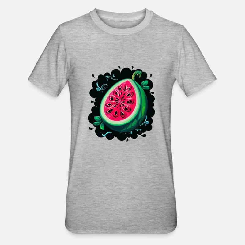 PASTÈQUE - T-shirt polycoton Unisexe - gris chiné