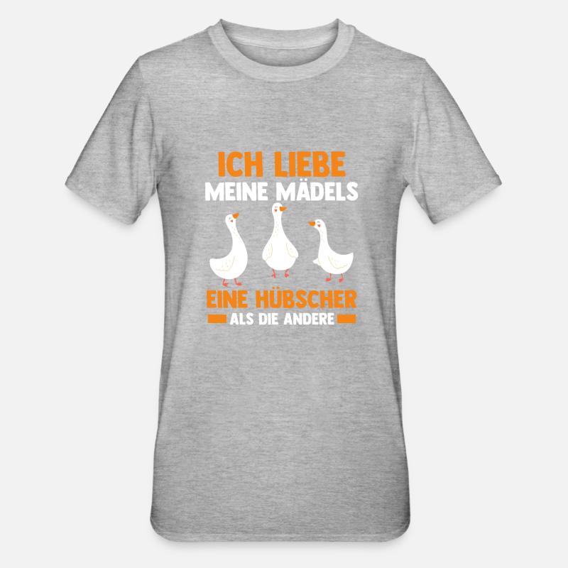 Gans Gänse - Unisex Polycotton T-Shirt - Grau meliert