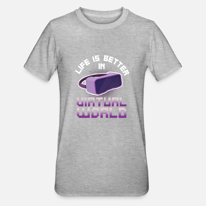 Virtual Reality VR Gift - Unisex Polycotton T-Shirt - heather grey