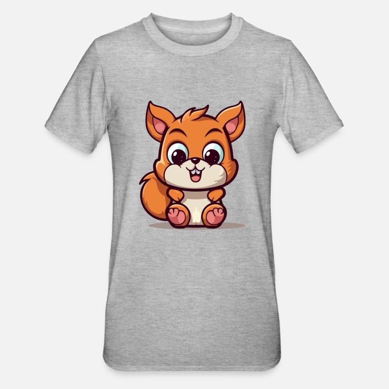 Raph l écureuil - T-shirt polycoton Unisexe - gris chiné