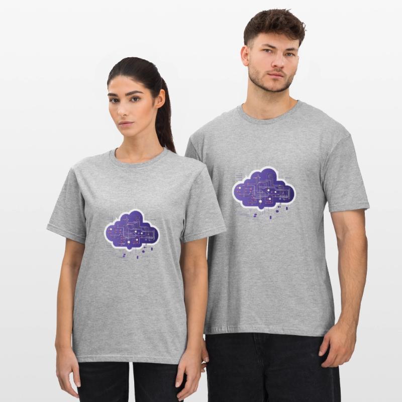 Cloud Computing Computer Electronics Circuit T-shirt polycoton Unisexe