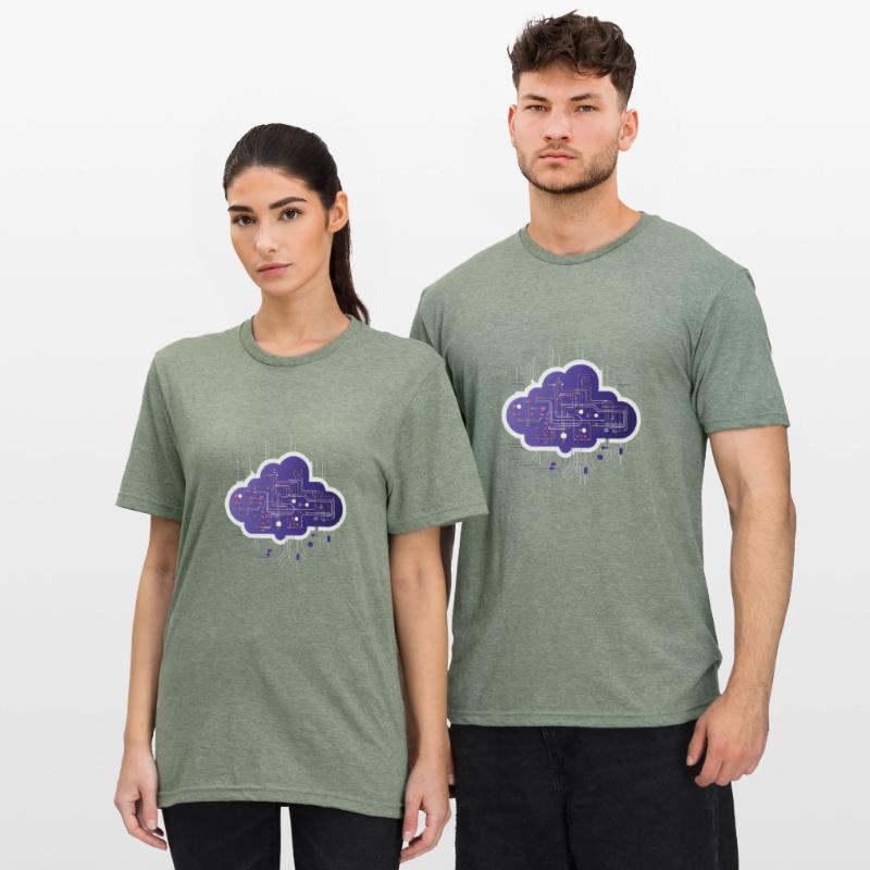 Cloud Computing Computer Electronics Circuit T-shirt polycoton Unisexe