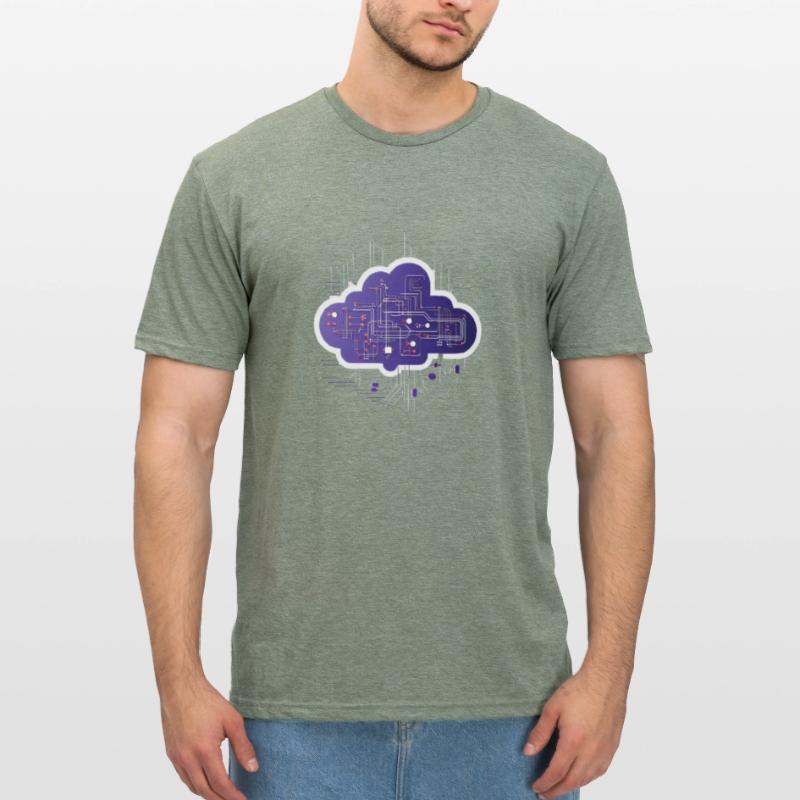 Cloud Computing Computer Electronics Circuit T-shirt polycoton Unisexe