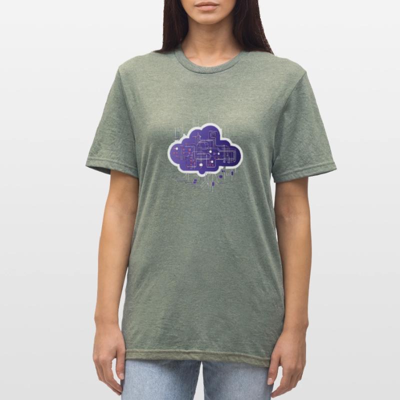 Cloud Computing Computer Electronics Circuit T-shirt polycoton Unisexe