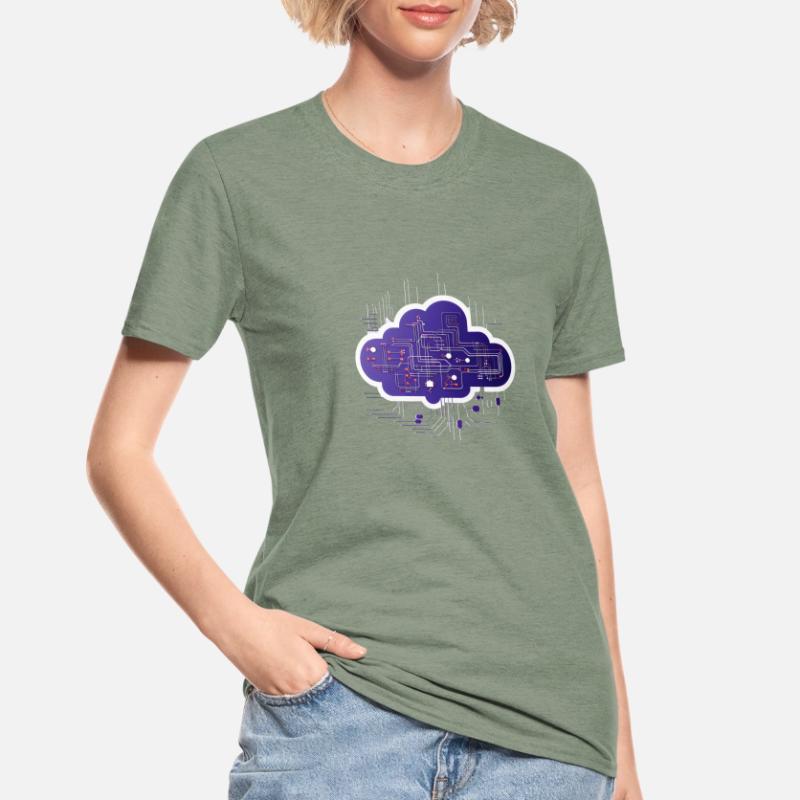Cloud Computing Computer Electronics Circuit T-shirt polycoton Unisexe
