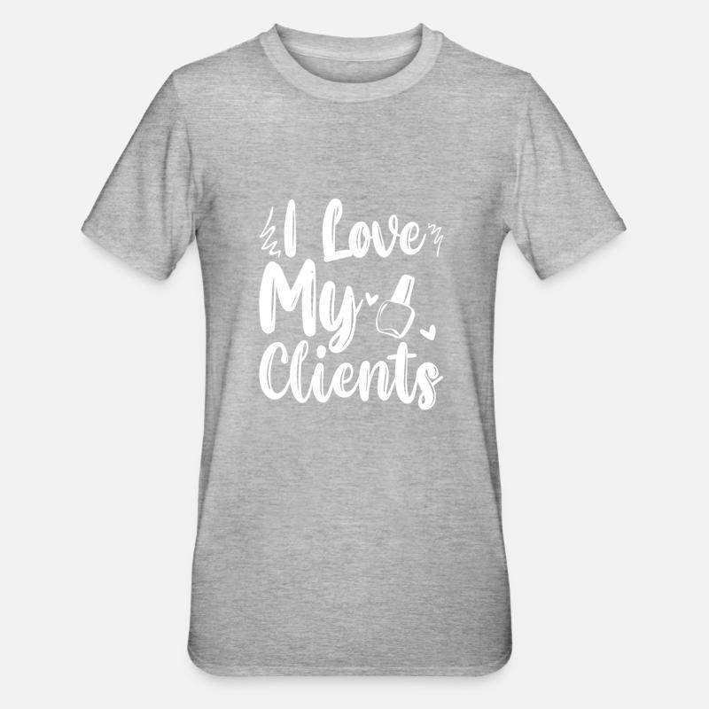 J’aime mes clients 2 - T-shirt polycoton Unisexe - gris chiné