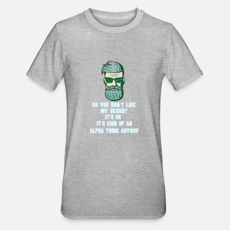 Bart Vollbart - Unisex Polycotton T-Shirt - Grau meliert