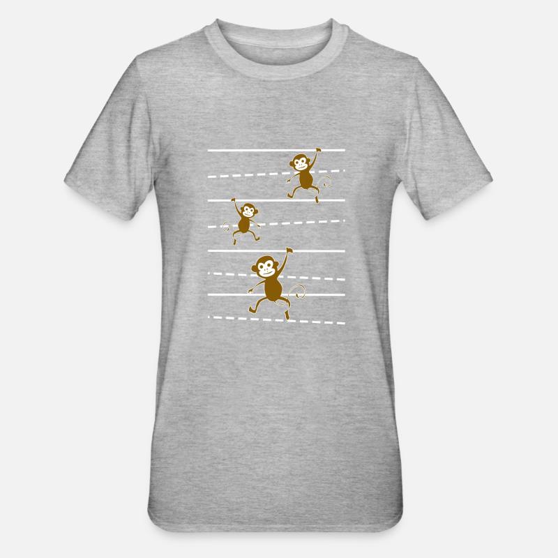 Singe drôle de singe - T-shirt polycoton Unisexe - gris chiné