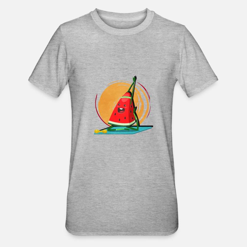 Pastèque - T-shirt polycoton Unisexe - gris chiné