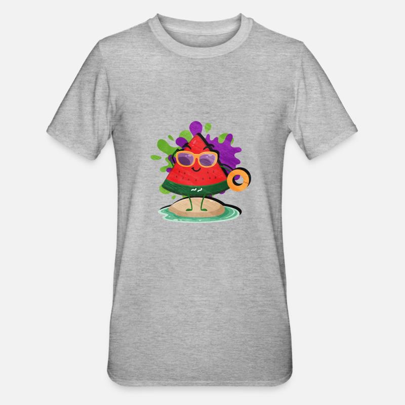 Pastèque - T-shirt polycoton Unisexe - gris chiné