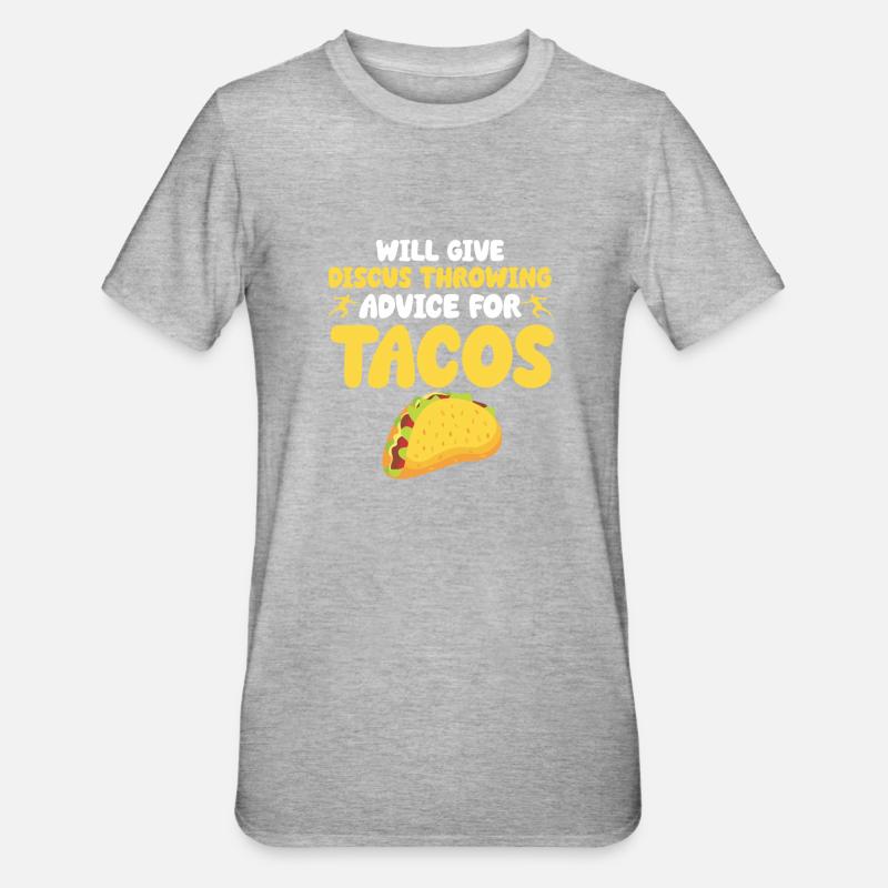 Diskuswerfer Geschenk Diskuswerfen - Unisex Polycotton T-Shirt - Grau meliert