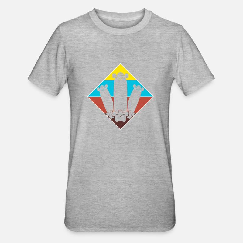 Longboard Longboarder Longboarding - T-shirt polycoton Unisexe - gris chiné