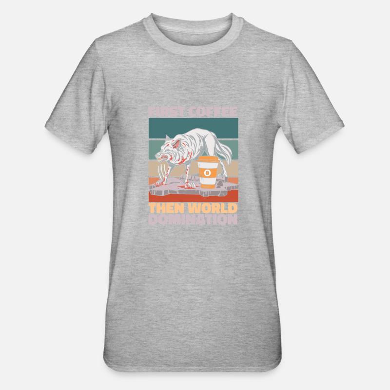 Café Wolf - T-shirt polycoton Unisexe - gris chiné