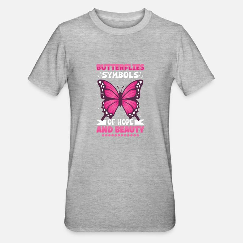 Insecte papillon monarque Monarque Habitat - T-shirt polycoton Unisexe - gris chiné