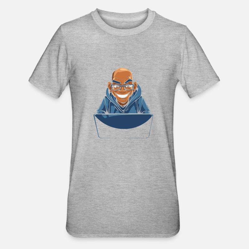 Web Entwickler Webdeveloper Cool - Unisex Polycotton T-Shirt - Grau meliert