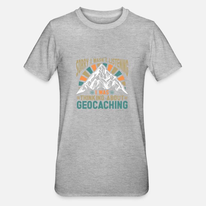 Geocaching Geschenk Geocacher Geocache - Unisex Polycotton T-Shirt - Grau meliert