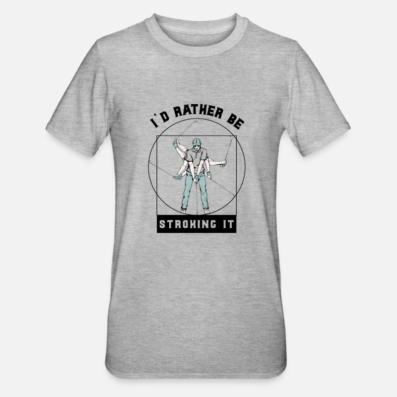 i d rather be stroking it - Unisex Polycotton T-Shirt - heather grey