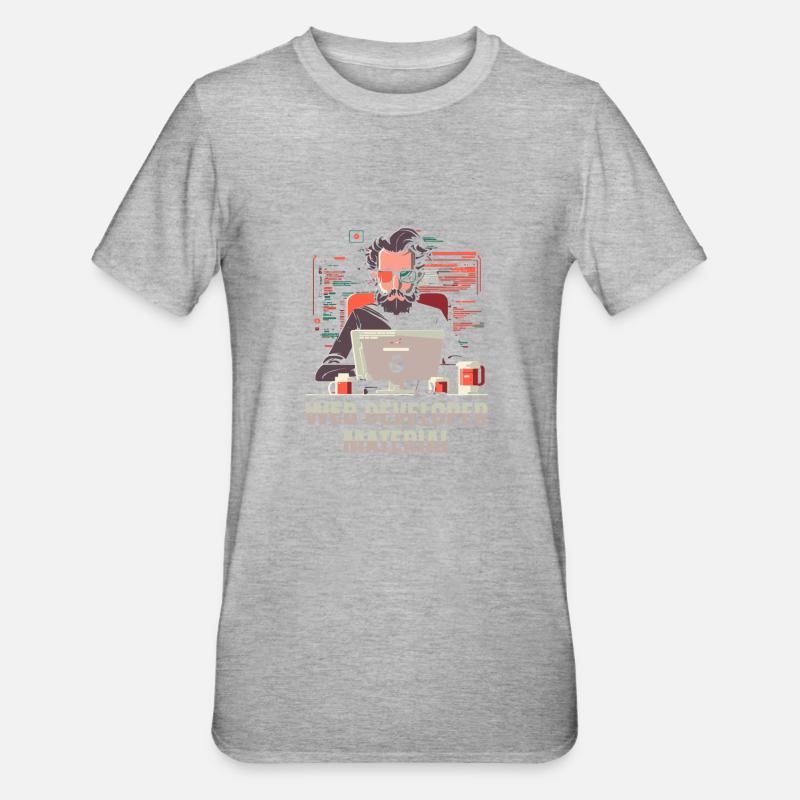 Web Entwickler Webdeveloper Cool - Unisex Polycotton T-Shirt - Grau meliert