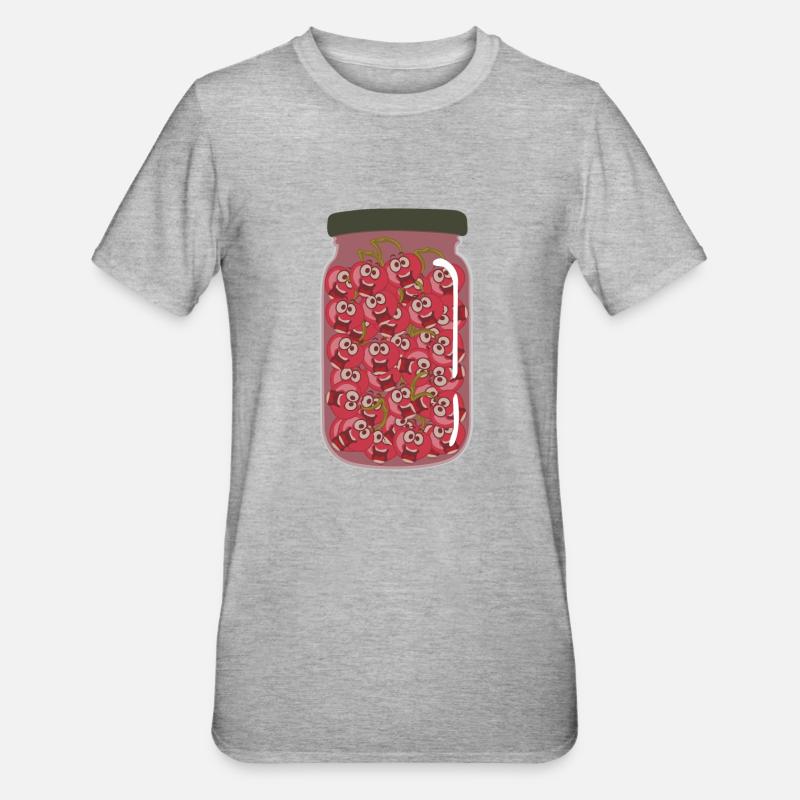 Kirschen Glas Kirsche - Unisex Polycotton T-Shirt - Grau meliert
