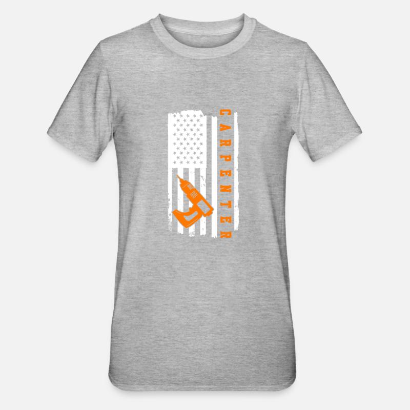Drapeau charpentier États-Unis Charpentier - T-shirt polycoton Unisexe - gris chiné