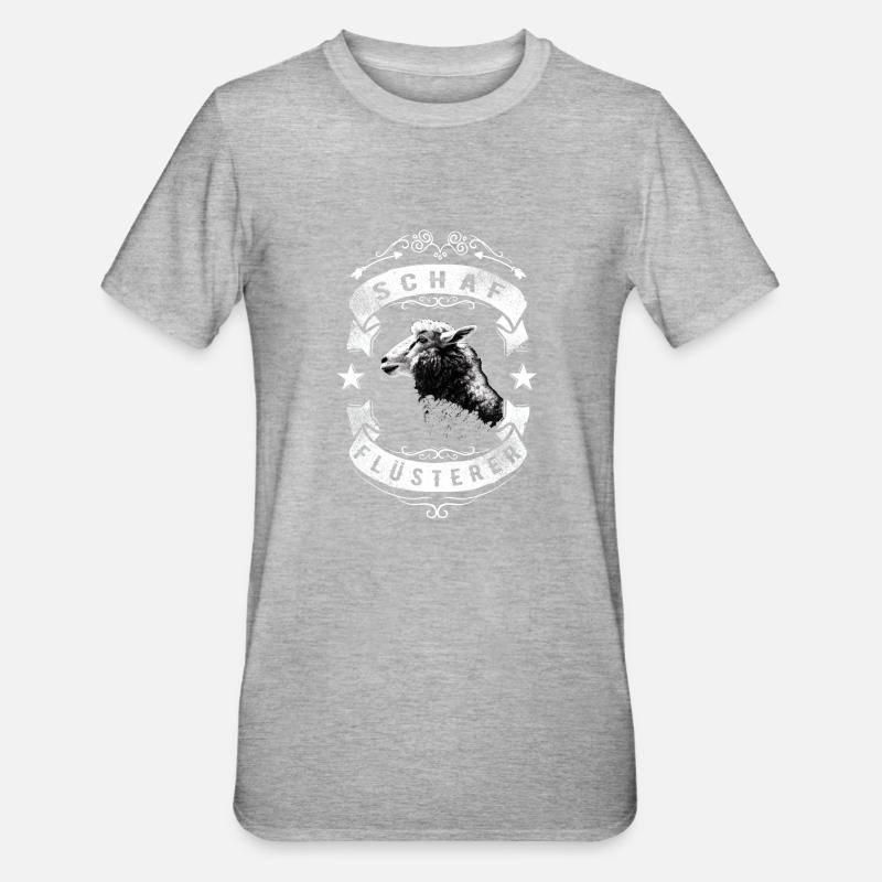 Schafflüsterer - Schaf Silhouette - Unisex Polycotton T-Shirt - Grau meliert