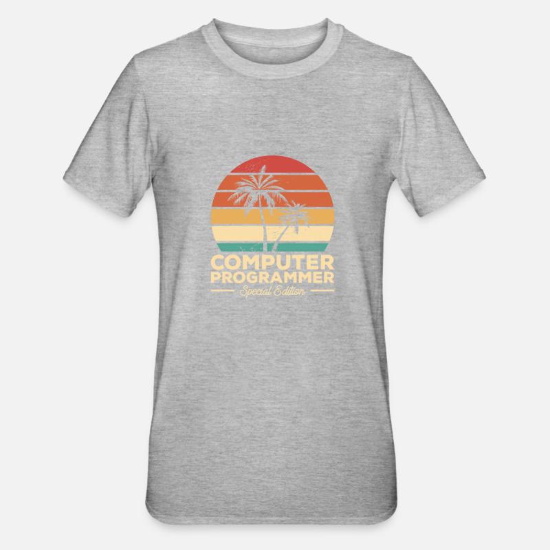 Retro Computerprogrammierer Sonderedition - Unisex Polycotton T-Shirt - Grau meliert