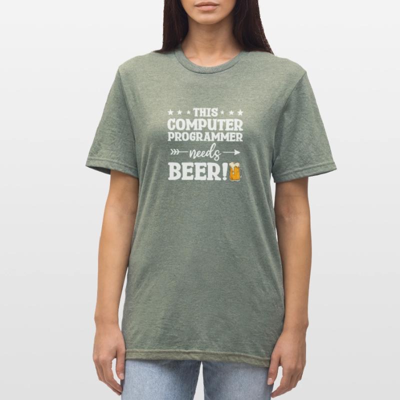 This Computer Programmer Needs Beer Programming Unisex Polycotton T-Shirt