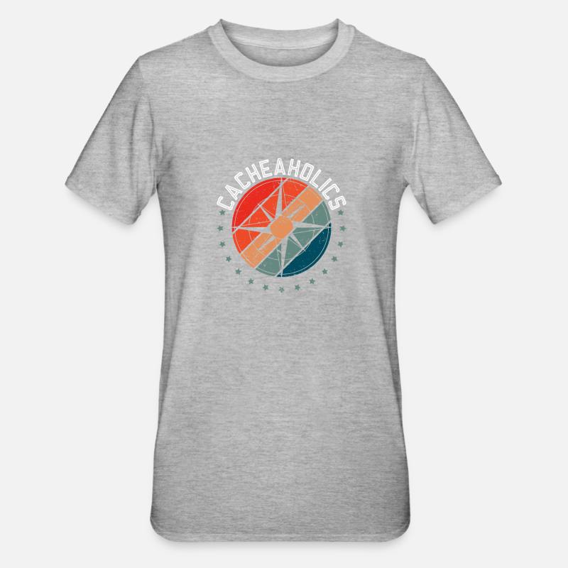 Cacheaholics - Geocaching Geocacher - Unisex Polycotton T-Shirt - heather grey