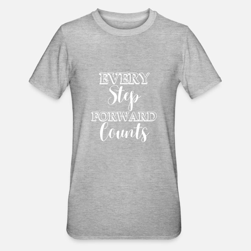 Every step forward counts - Unisex Polycotton T-Shirt - heather grey