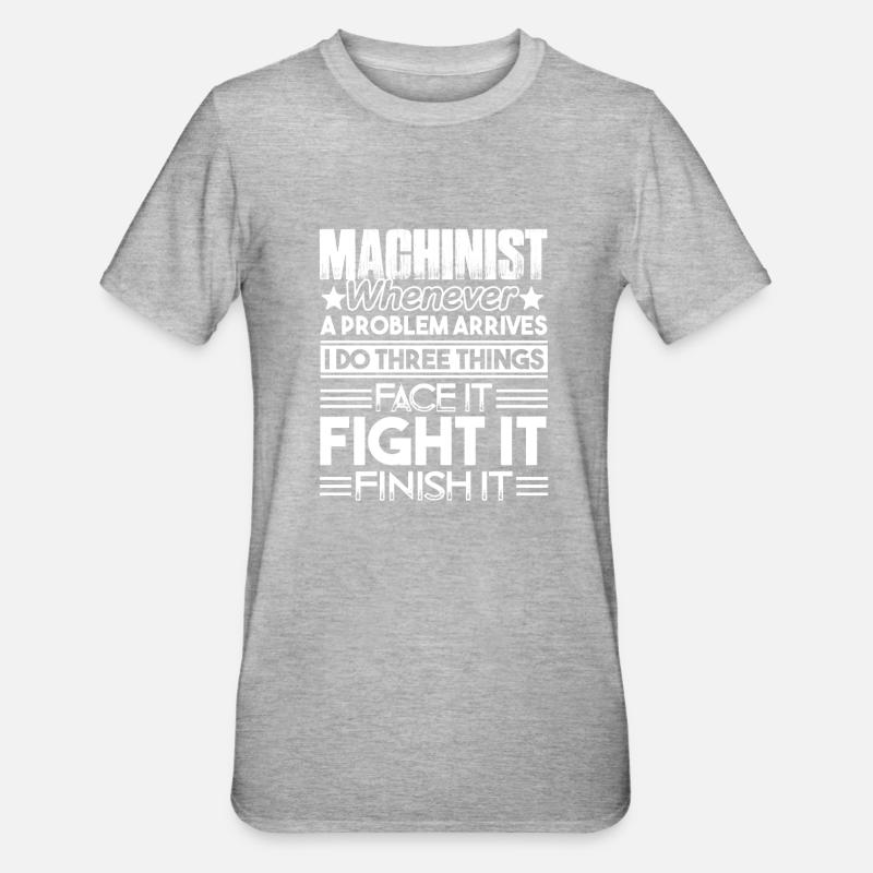 Machinist Machinist Solves Problem - Unisex Polycotton T-Shirt - heather grey