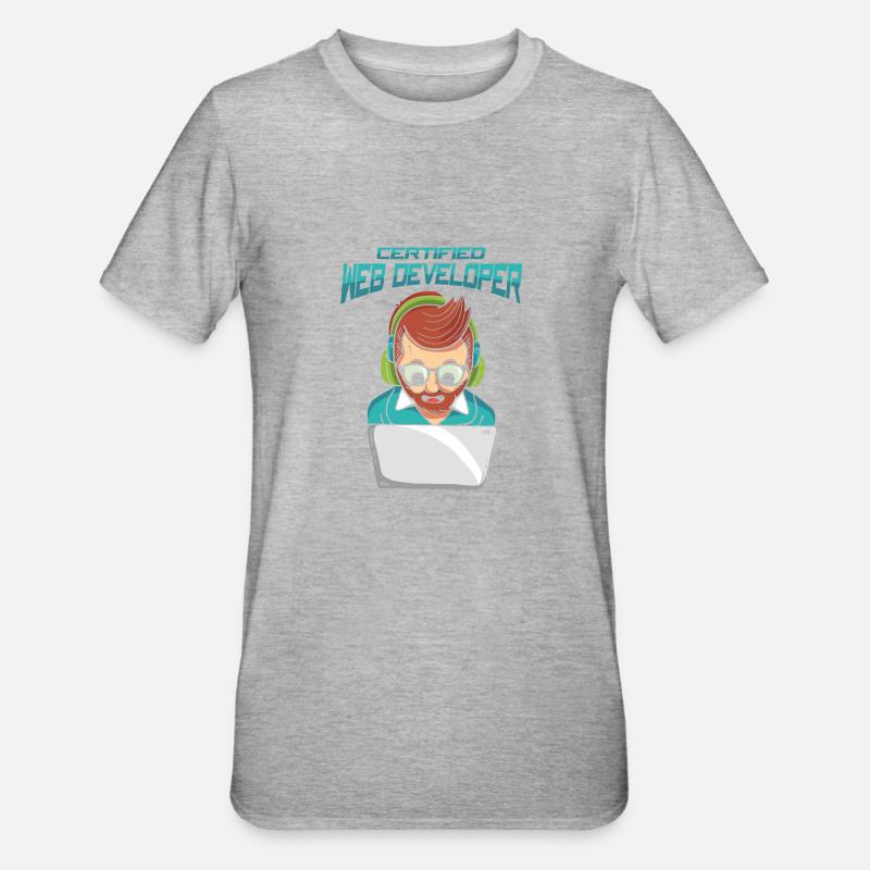Web Developer Web Developer Certified - Unisex Polycotton T-Shirt - heather grey