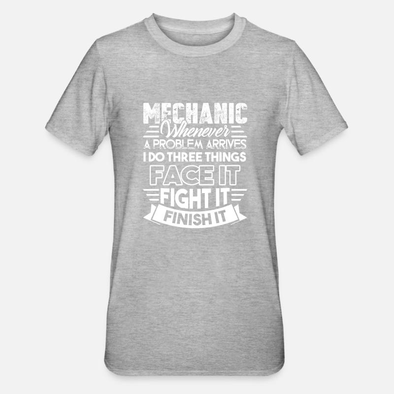 Mechanic Mechanic Solves Problem - Unisex Polycotton T-Shirt - heather grey