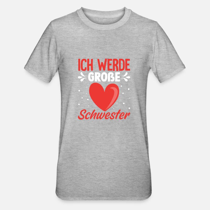 Ich werde große Schwester Kleinkind - Unisex Polycotton T-Shirt - Grau meliert