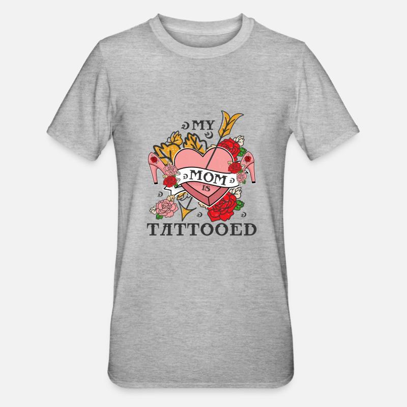 Coole Mutter - Mutter Tattoo - Unisex Polycotton T-Shirt - Grau meliert