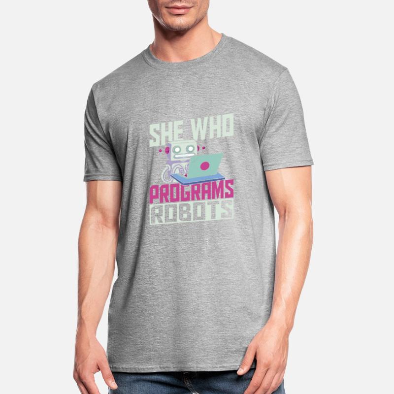She Who Programs Robots Robotics Robot Engineer Unisex Polycotton T-Shirt