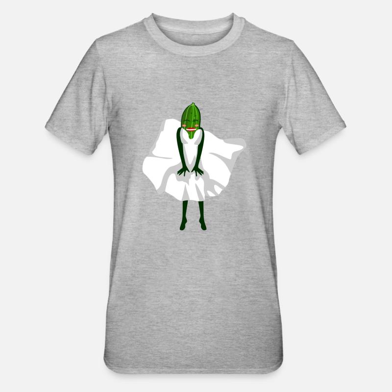 Concombre avec robe concombres - T-shirt polycoton Unisexe - gris chiné
