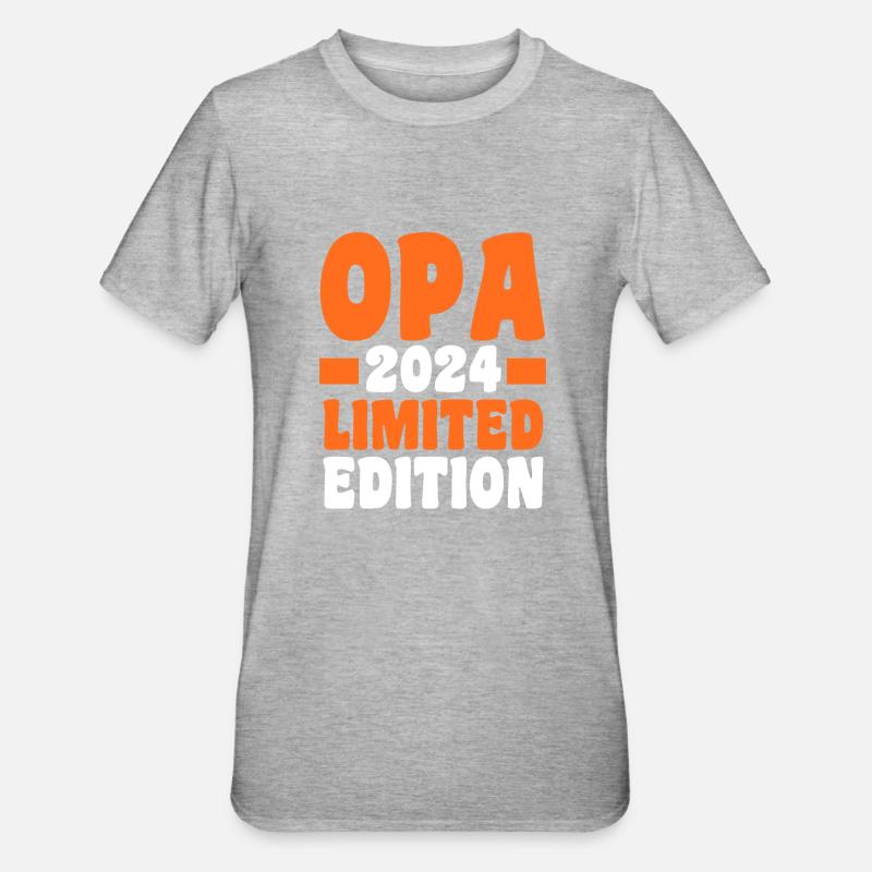 Werdender Opa 2026 - Unisex Polycotton T-Shirt - Grau meliert
