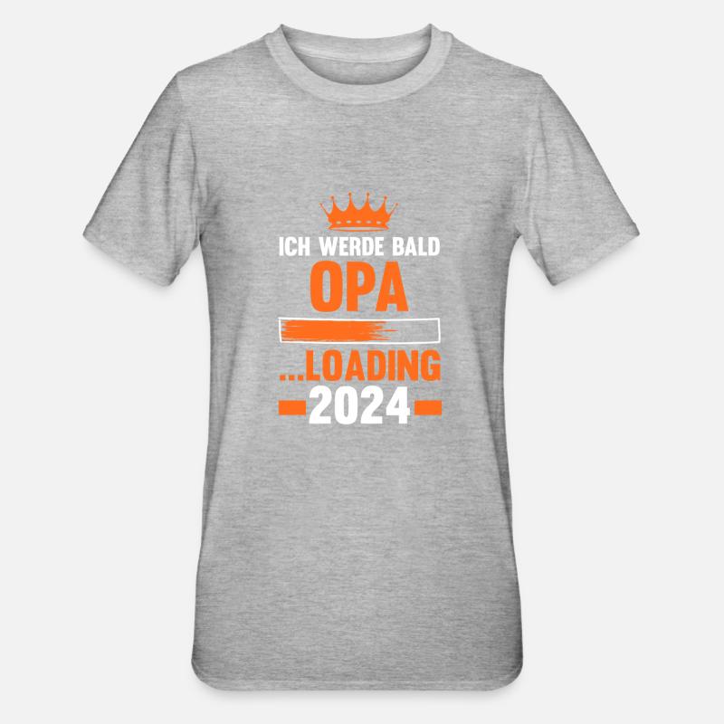 Werdender Opa 2041 - Unisex Polycotton T-Shirt - Grau meliert