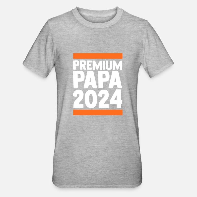 Werdender Papa 2036 - Unisex Polycotton T-Shirt - Grau meliert