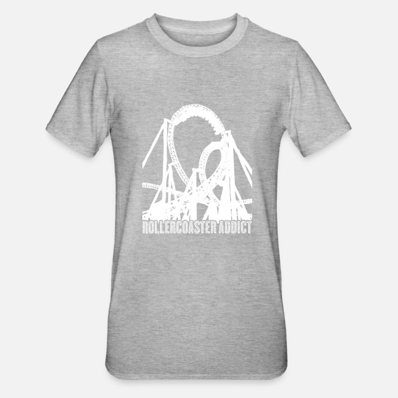 Roller coaster roller rider - T-shirt polycoton Unisexe - gris chiné