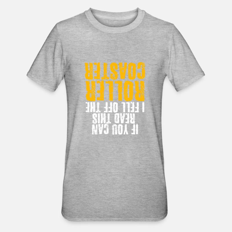 Achterbahn Spruch Achterbahnfahrer - Unisex Polycotton T-Shirt - Grau meliert