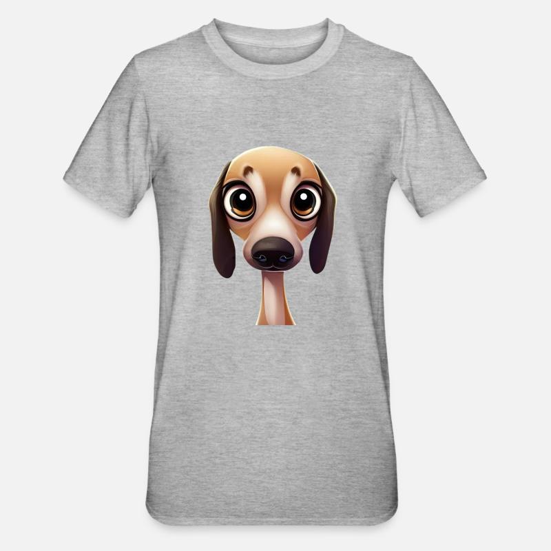 Pose gracieuse de lévrier - T-shirt polycoton Unisexe - gris chiné